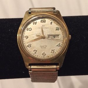 Vintage 1960s Hamilton gold tone quartz watch